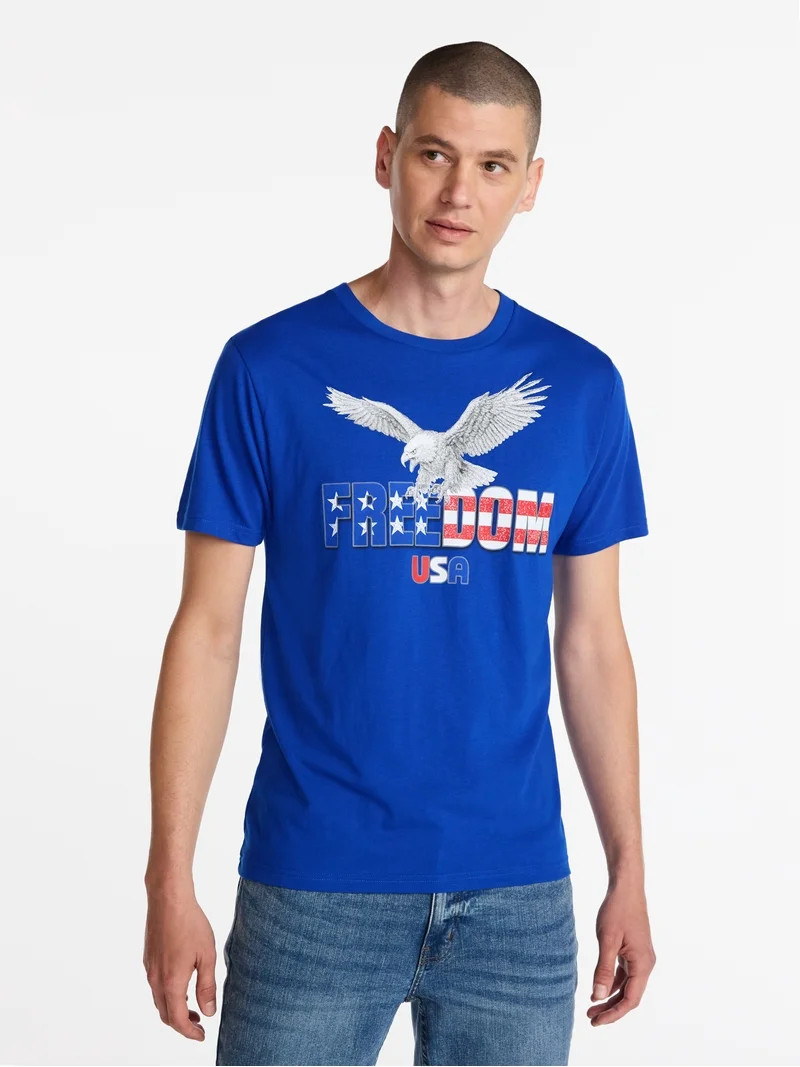 Americana Men's and Big Men's Freedom Eagle Graphic Tee Shirt from Way to Celebrate, Sizes XS-3XL... | Walmart (US)
