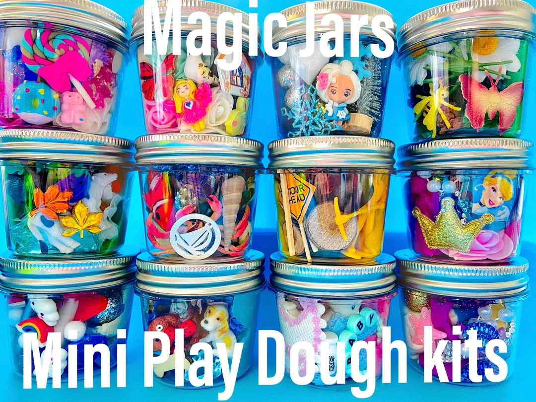 MAGIC Play Dough Jars, Play Dough Kit,kids Party Favors, Goodie Bags,birthday Party Favors, Playd... | Etsy (US)