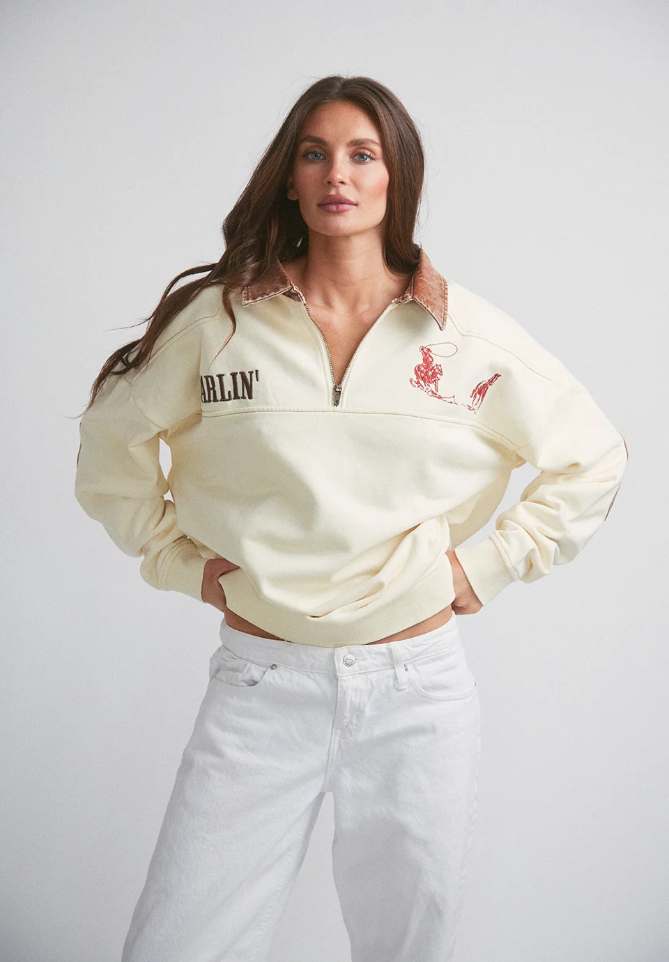87s Quarter Zip  - Ivory | Darlin'