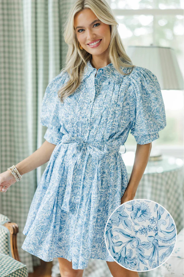 NURSING COLLECTION: Making Plans Blue Floral Dress | The Mint Julep Boutique
