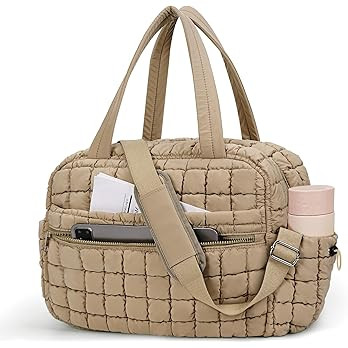 Quilted Duffle Bag For Women Puffer Duffle Weekender Bag Large Duffle Bag For Travel Carry On Cut... | Amazon (US)