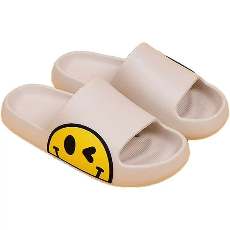 Cute Smiley Face Slippers Sandals for Women and Men, Soft Lightweight Thick Sole Comfy House Slip... | Walmart (US)