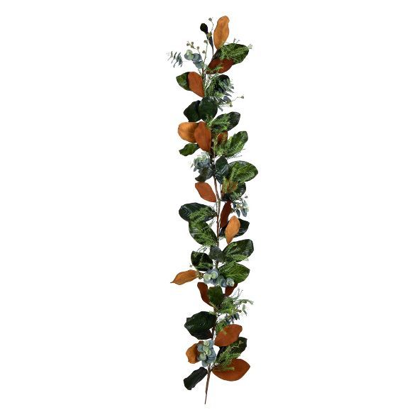 Vickerman 72" Artificial Green Magnolia Leaf Garland. | Target