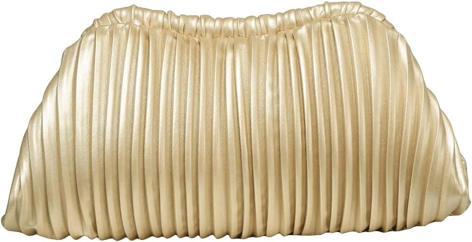 Verdusa Women's Ruched Clutch Purses Makeup Bag Pleated PU Leather Evening Handbags | Amazon (US)