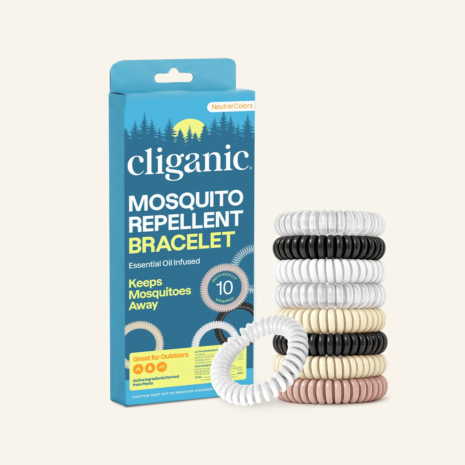 Mosquito Repellent Bracelets, Neutral Colors | Cliganic