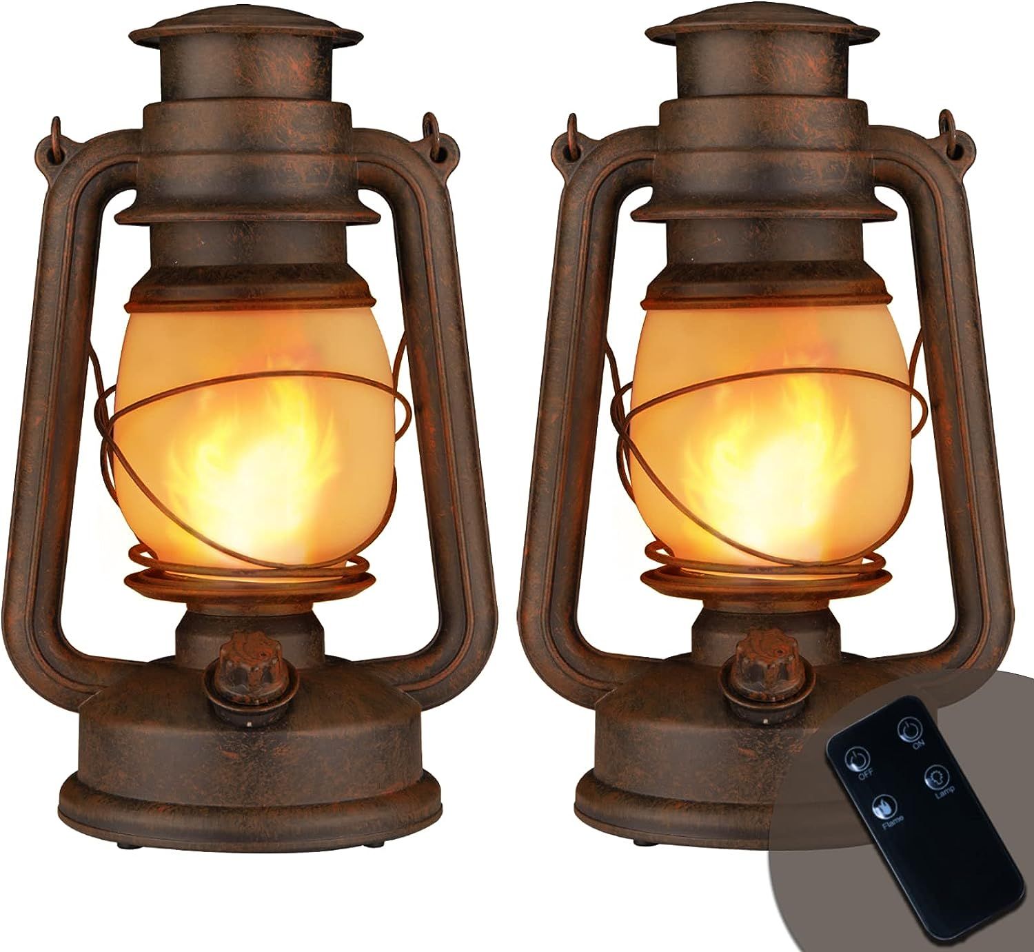 Led Vintage Lantern,Outdoor Hanging Camping Lanterns Flickering Flame Tent Light with Two Models ... | Amazon (US)