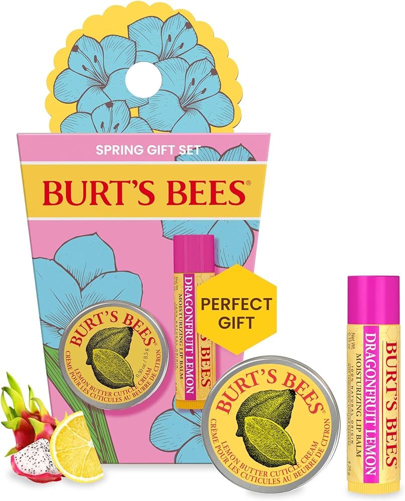 Burt's Bees Mothers Day Gifts for Mom - Spring Surprise Set, Dragonfruit Lemon Lip Balm and Lemon... | Amazon (US)
