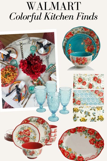 Walmart colorful kitchen finds! Colorful plates, dishes, dish set, dishware set, pioneer woman Walmart collection 

#LTKhome #LTKparties