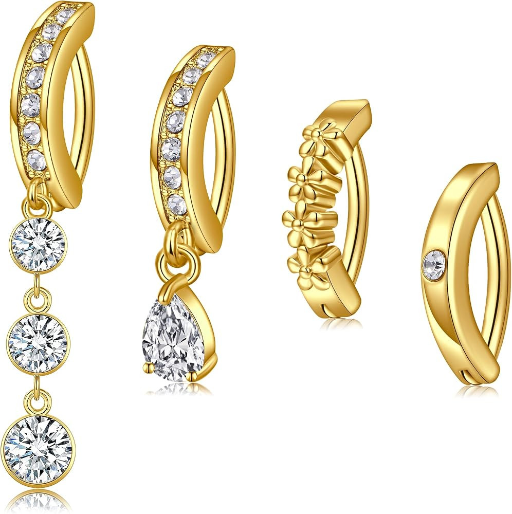 Belly Rings - Short Bar Belly Button Rings in Surgical Steel with Opal Stones - 6mm & 10mm | Amazon (US)