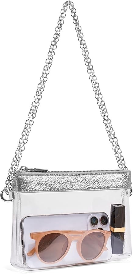 Clear Bag for Stadium Events, Clear Purse, Crossbody Bag for Women | Amazon (US)
