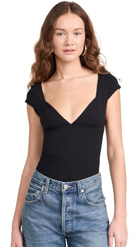 Free People Women's Duo Corset Cami, Black, Large | Amazon (US)