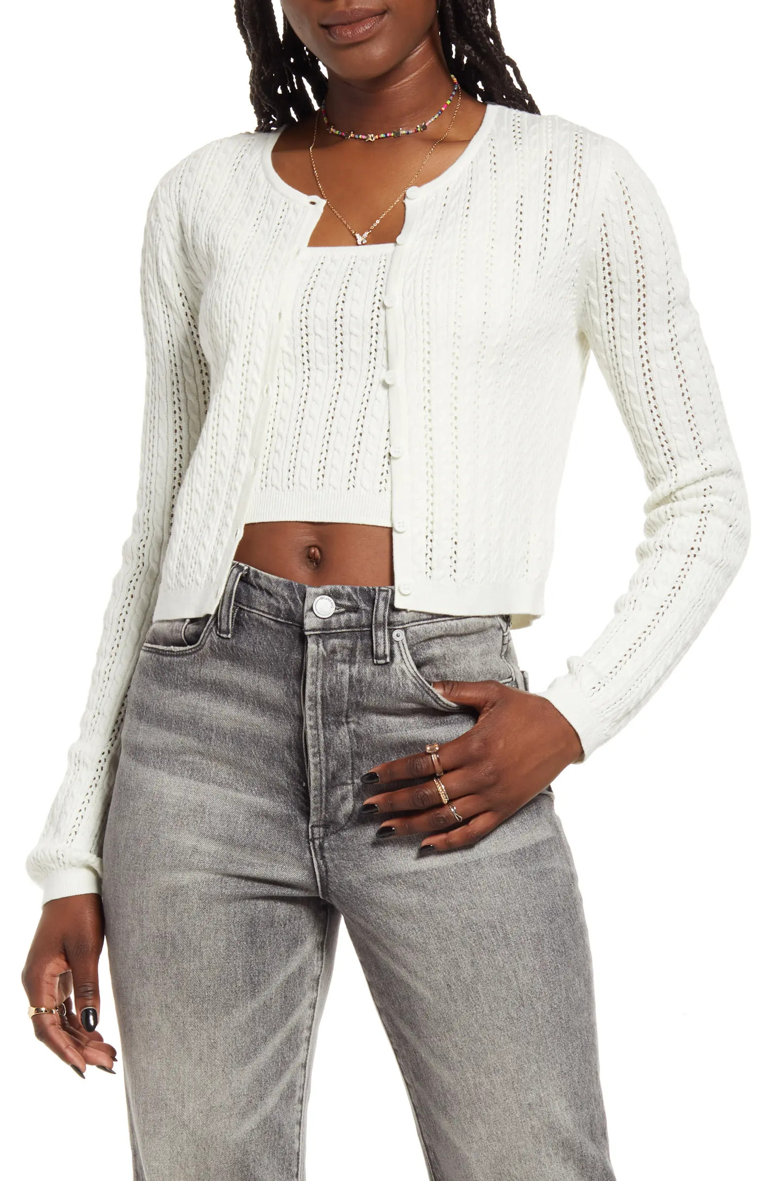 Cable Knit Tank & Cardigan Set | Nordstrom