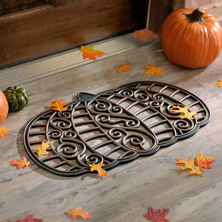 Rubber Pumpkin Doormat | Kirkland's Home