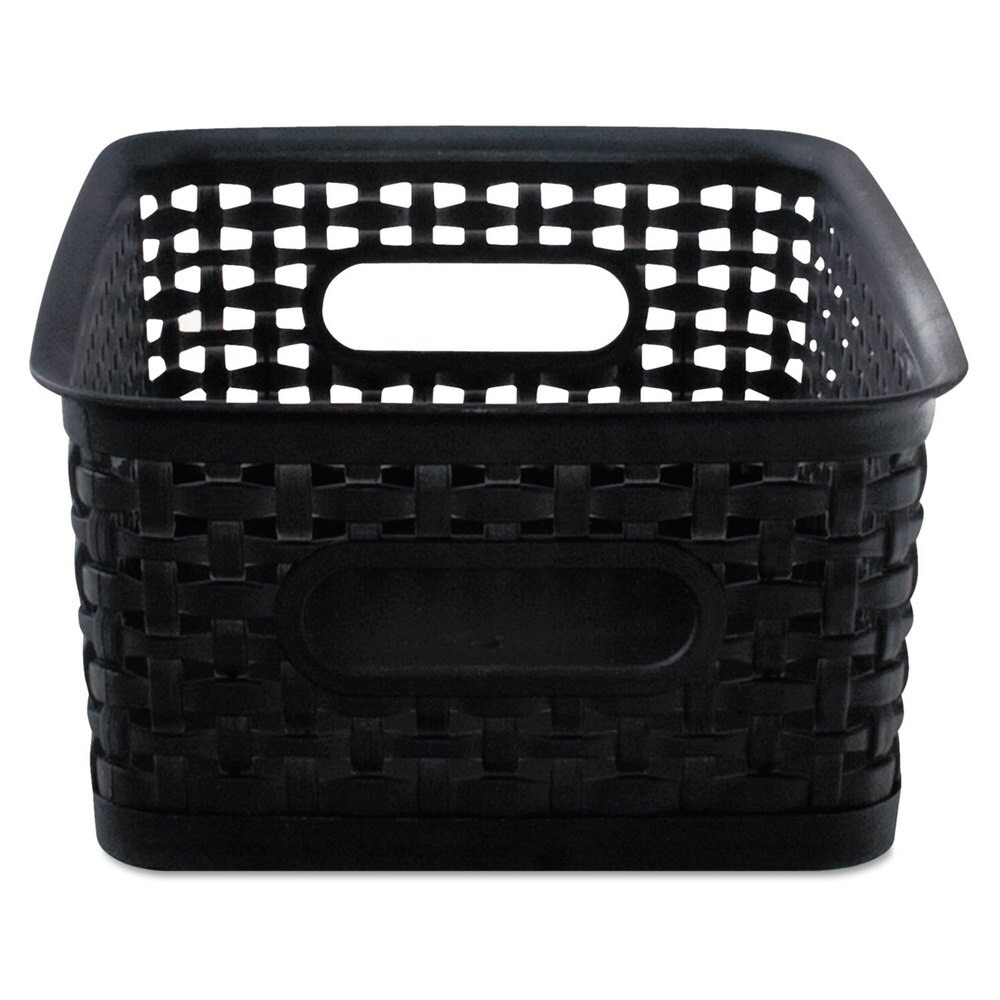 Advantus Weave Bins 9 7/8 x 7 3/8 x 4 Plastic Black 3 Bins (Black) | Bed Bath & Beyond