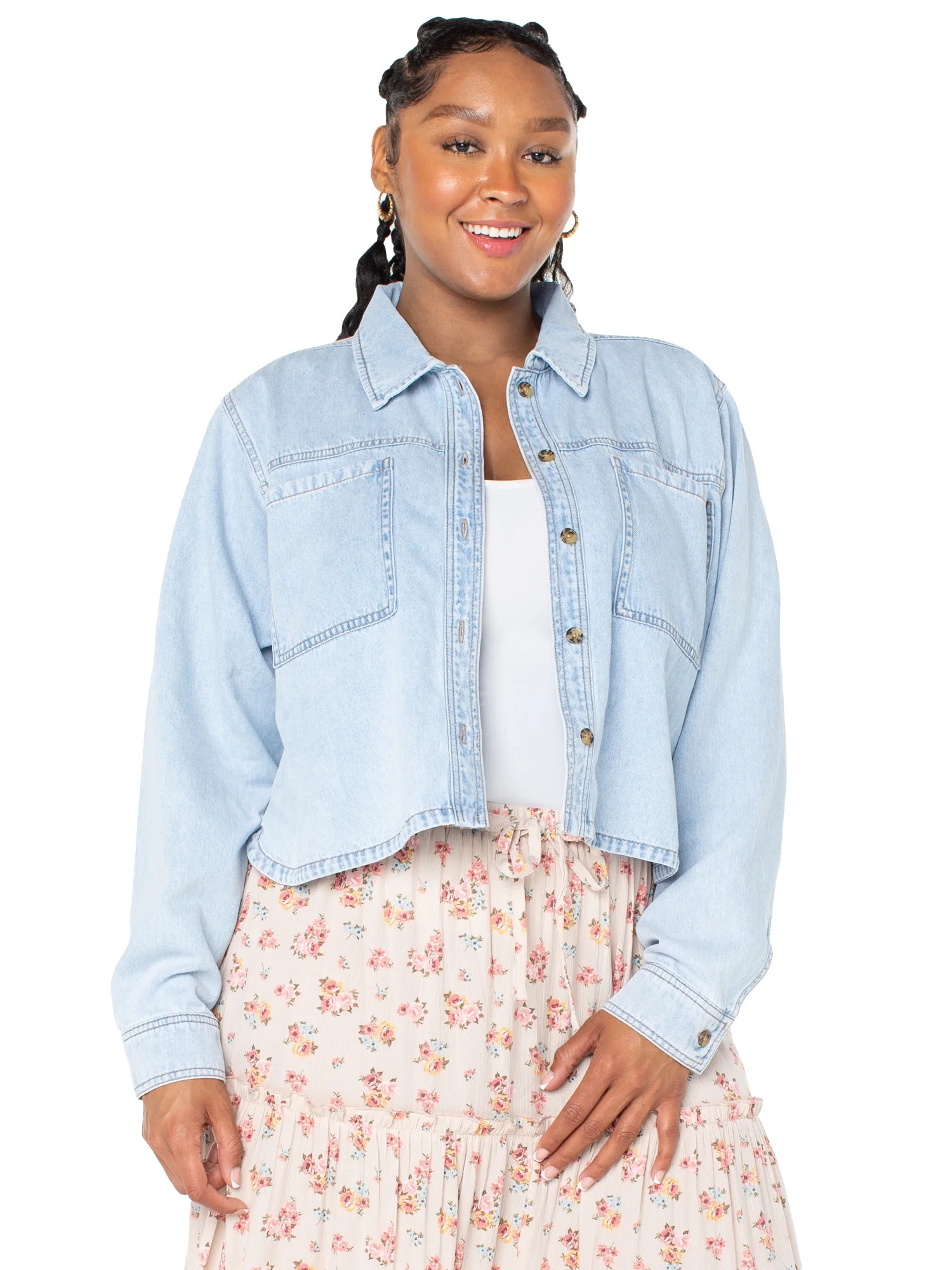 Celebrity Pink LS DENIM SHIRT | Walmart (US)