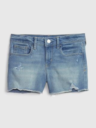 Kids Mid Rise Denim Shortie Shorts with Washwell | Gap (US)