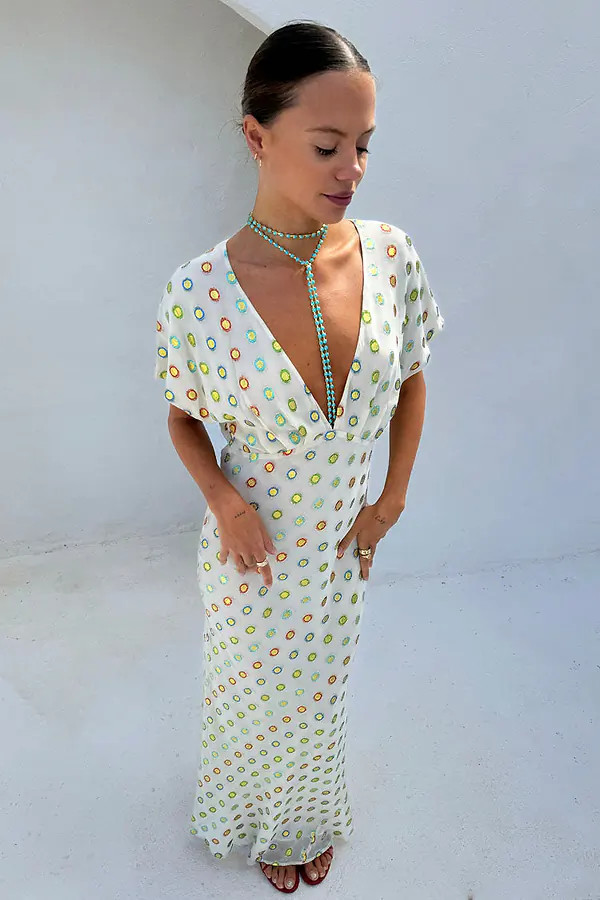 Cream Multi Foil Elodie Dress | Never Fully Dressed (UK & IE)