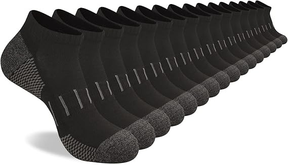 Heatuff Men's Athletic Ankle Socks Moisture Wicking Cushion Sports Running Low Cut Sock (8 Pairs) | Amazon (US)