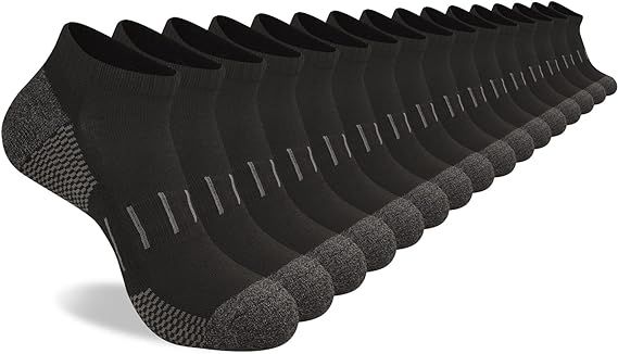 Heatuff Men's Athletic Ankle Socks Moisture Wicking Cushion Sports Running Low Cut Sock (8 Pairs) | Amazon (US)
