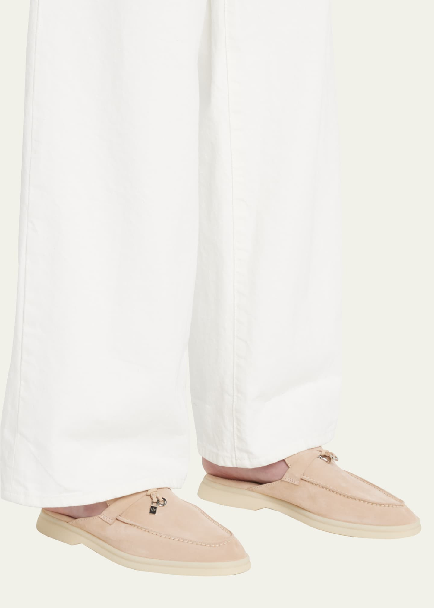 Loro Piana Babouche Charms Walk Suede Mule Loafers | Bergdorf Goodman