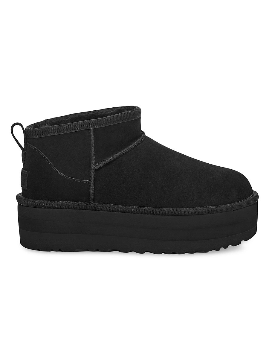 Women's Classic Ultra MN 50MM Suede Platform Boots - Black - Size 7 | Saks Fifth Avenue