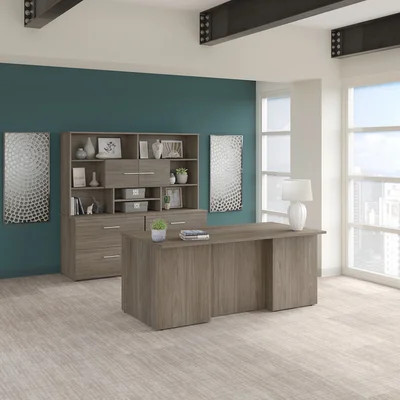 Office 500 3 Piece Rectangular Executive Desk Office Set with Hutch | Wayfair North America