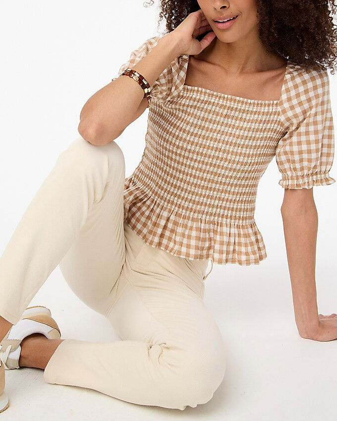 Flannel smocked top | J.Crew Factory