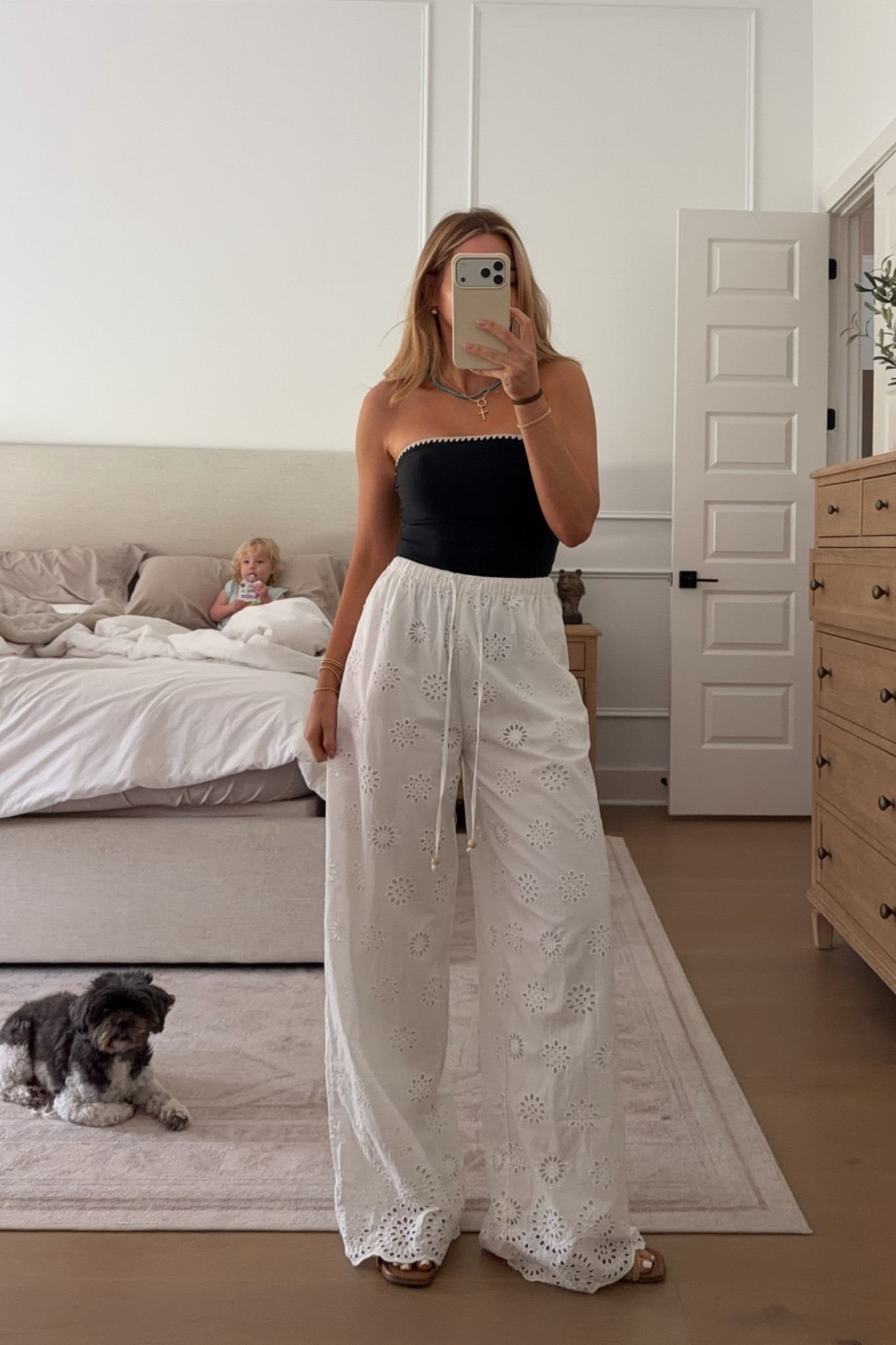 swimsuit: xs // pants: xs