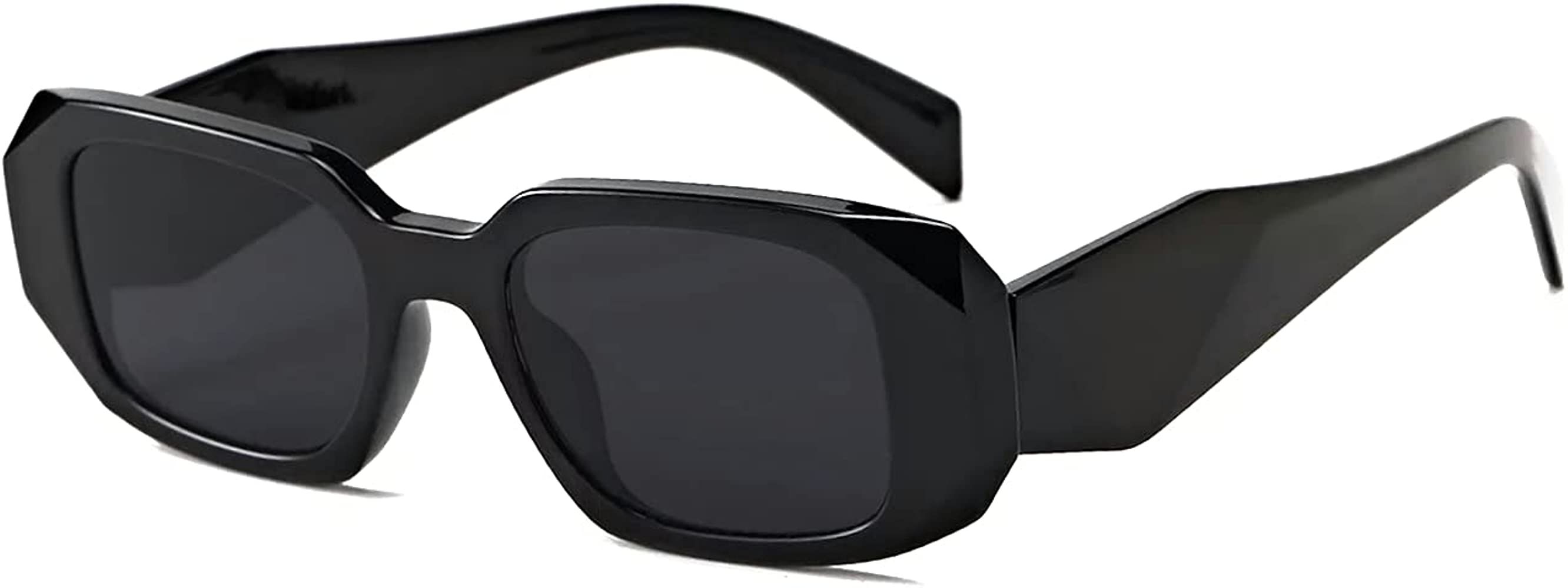 DUPER retro rectangle sunglasses men women. 90's trendy irregular hexagon rectangular chunky wide... | Amazon (US)