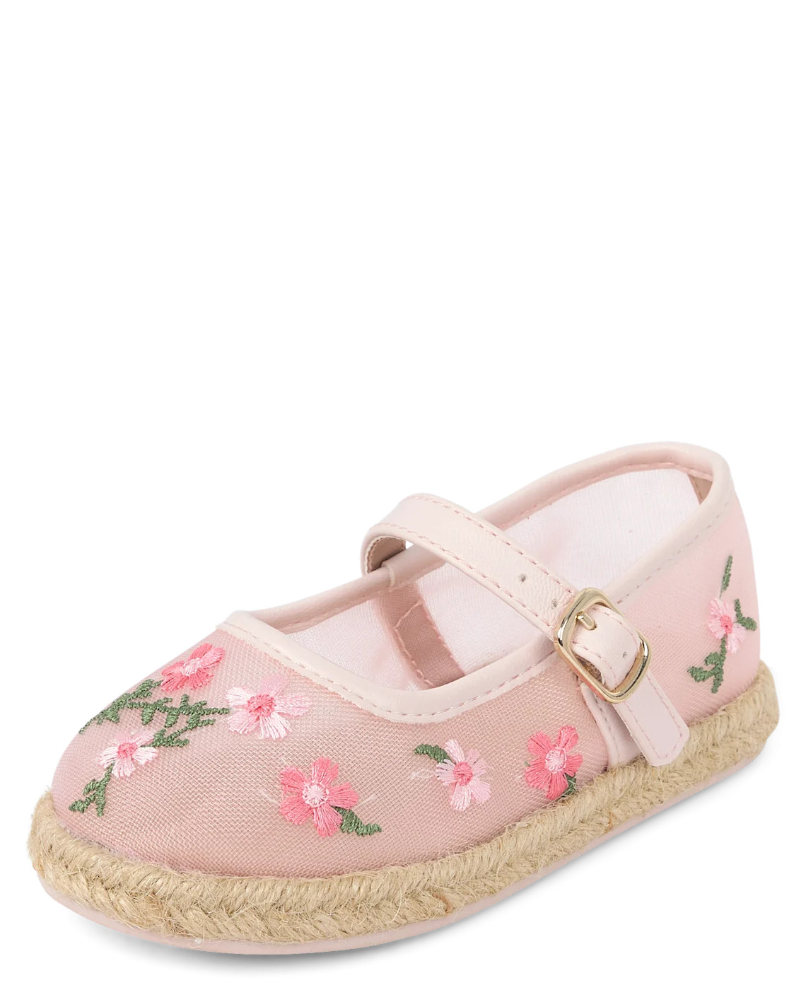 Toddler Girls Embroidered Floral Espadrille Flats - pink | The Children's Place