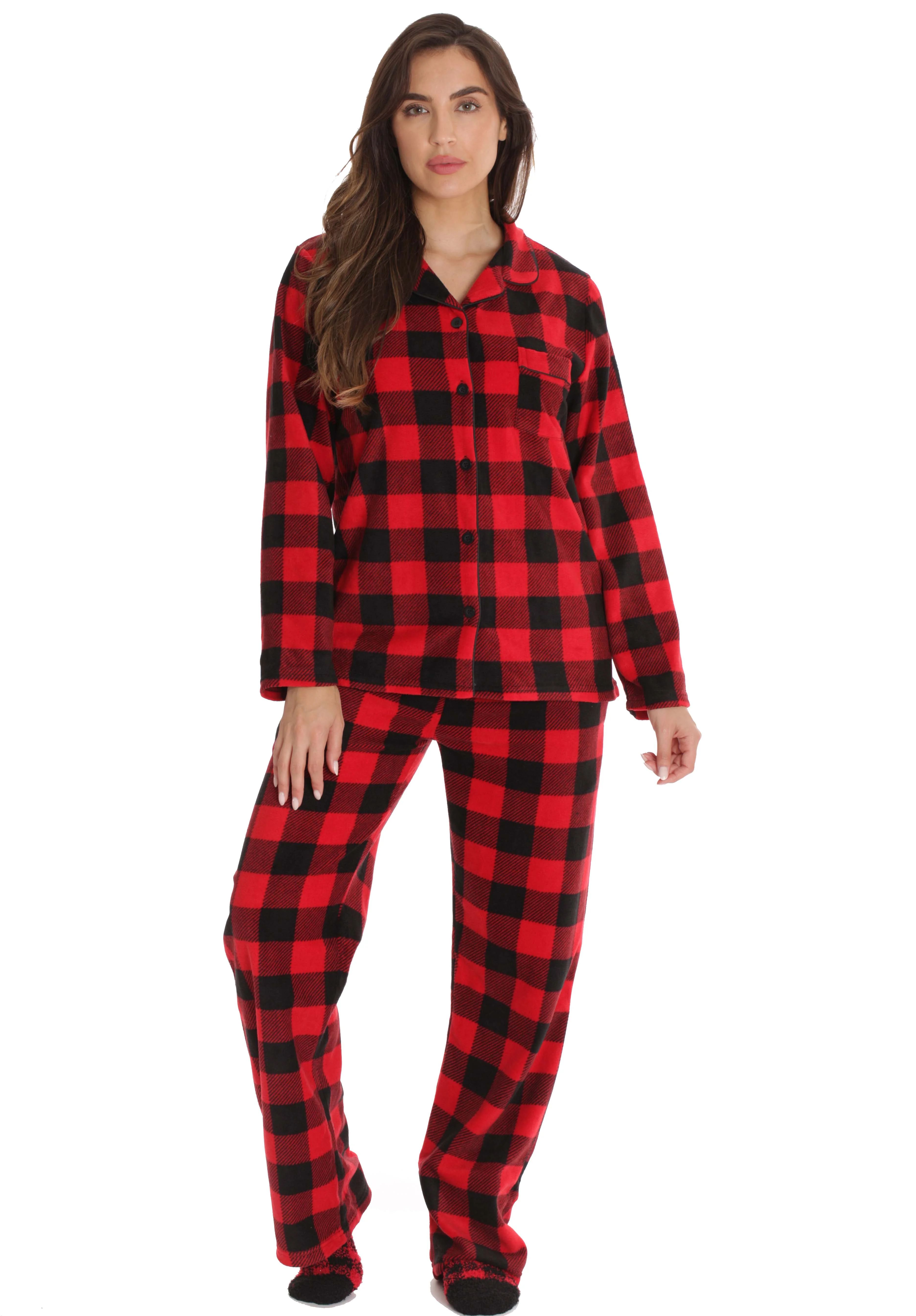 #followme Printed Fleece Family Pajamas - Mens 44926-10195-M (Buffalo Plaid - Womens, Large) | Walmart (US)