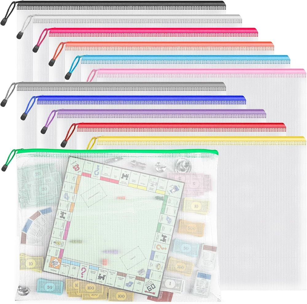 Umriox Zipper Pouch, 16.9x12.4 in (12 Colors, 12 Packs), Extra Large Zipper Bags, Waterproof Zipp... | Amazon (US)