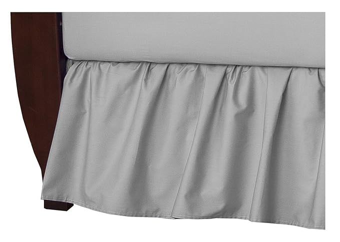 American Baby Company 100% Natural Cotton Percale Ruffled Crib Skirt, Gray, Soft Breathable, for ... | Amazon (US)