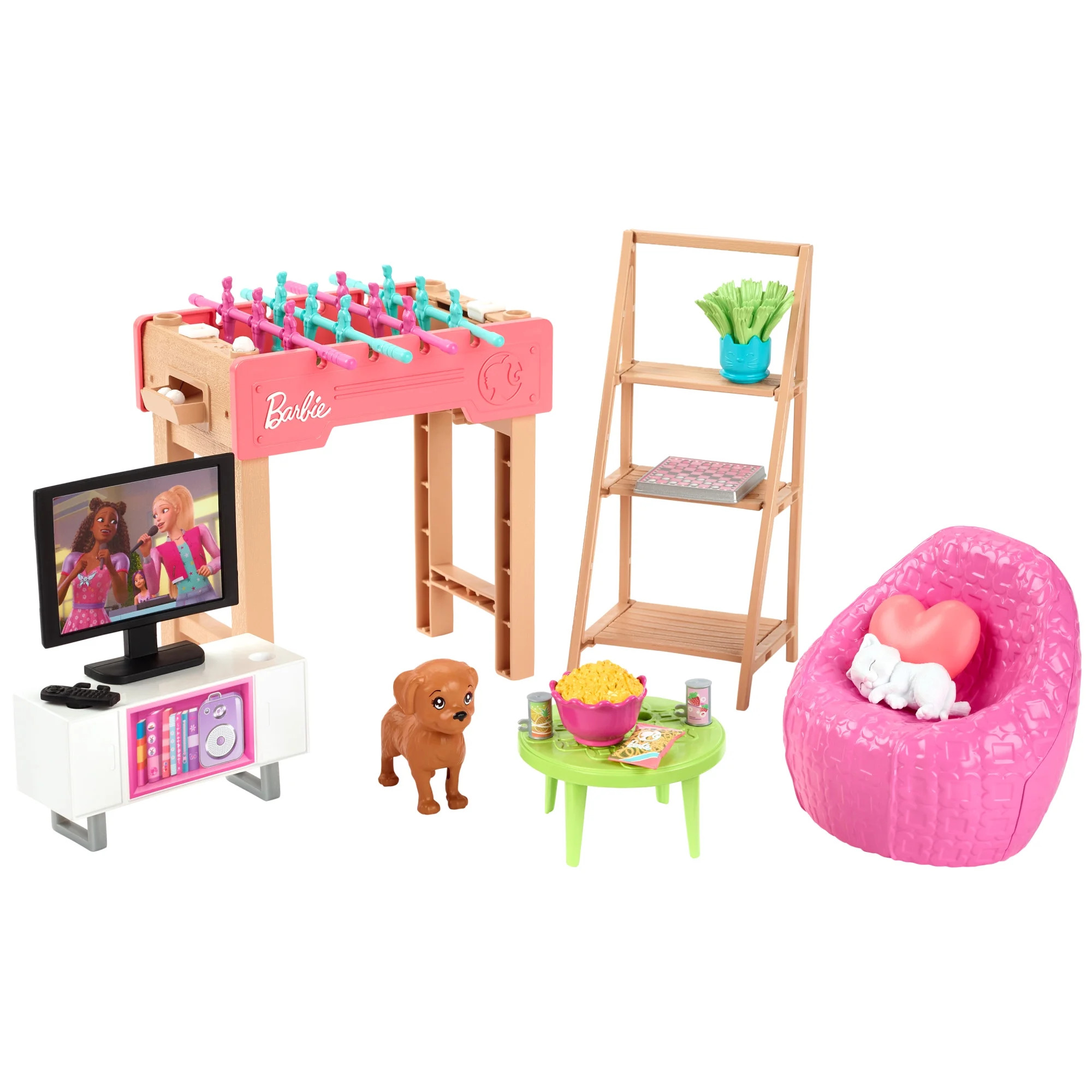 Barbie World Game Room Set with 19 Dollhouse Accessories [Walmart Exclusive] | Walmart (US)