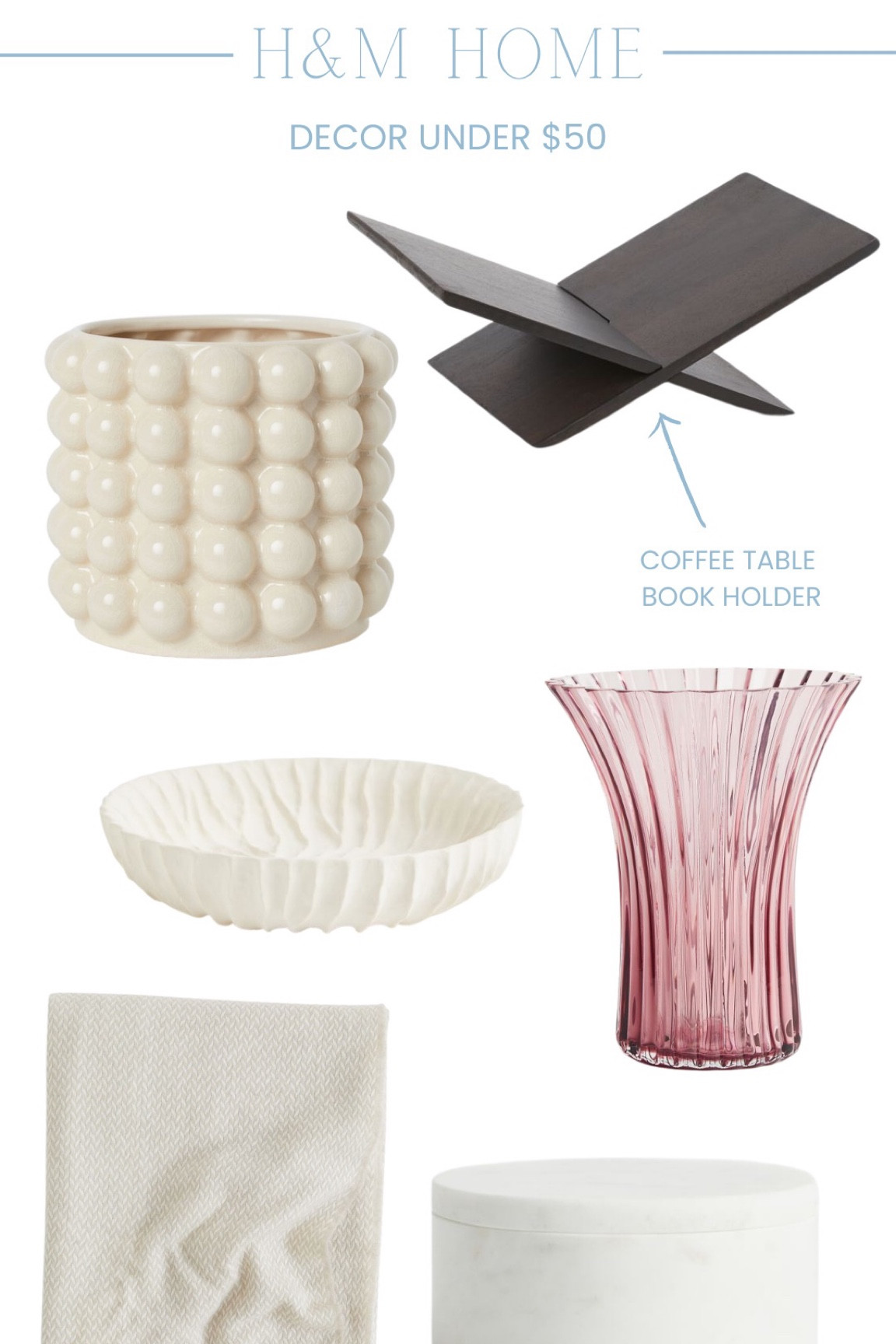 H&M Home decor, affordable decor, affordable home decor, coffee table decor, fluted vase, marble box, fall decor, under $50 

#LTKunder100 #LTKhome #LTKunder50