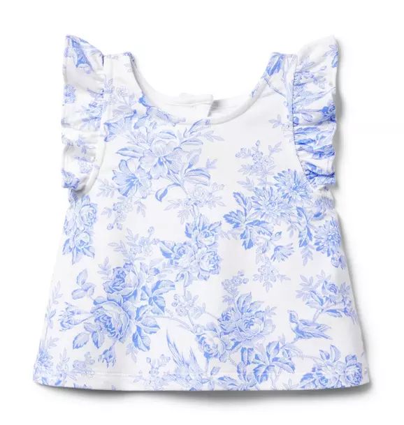 Floral Toile Ruffle Sleeve Top | Janie and Jack