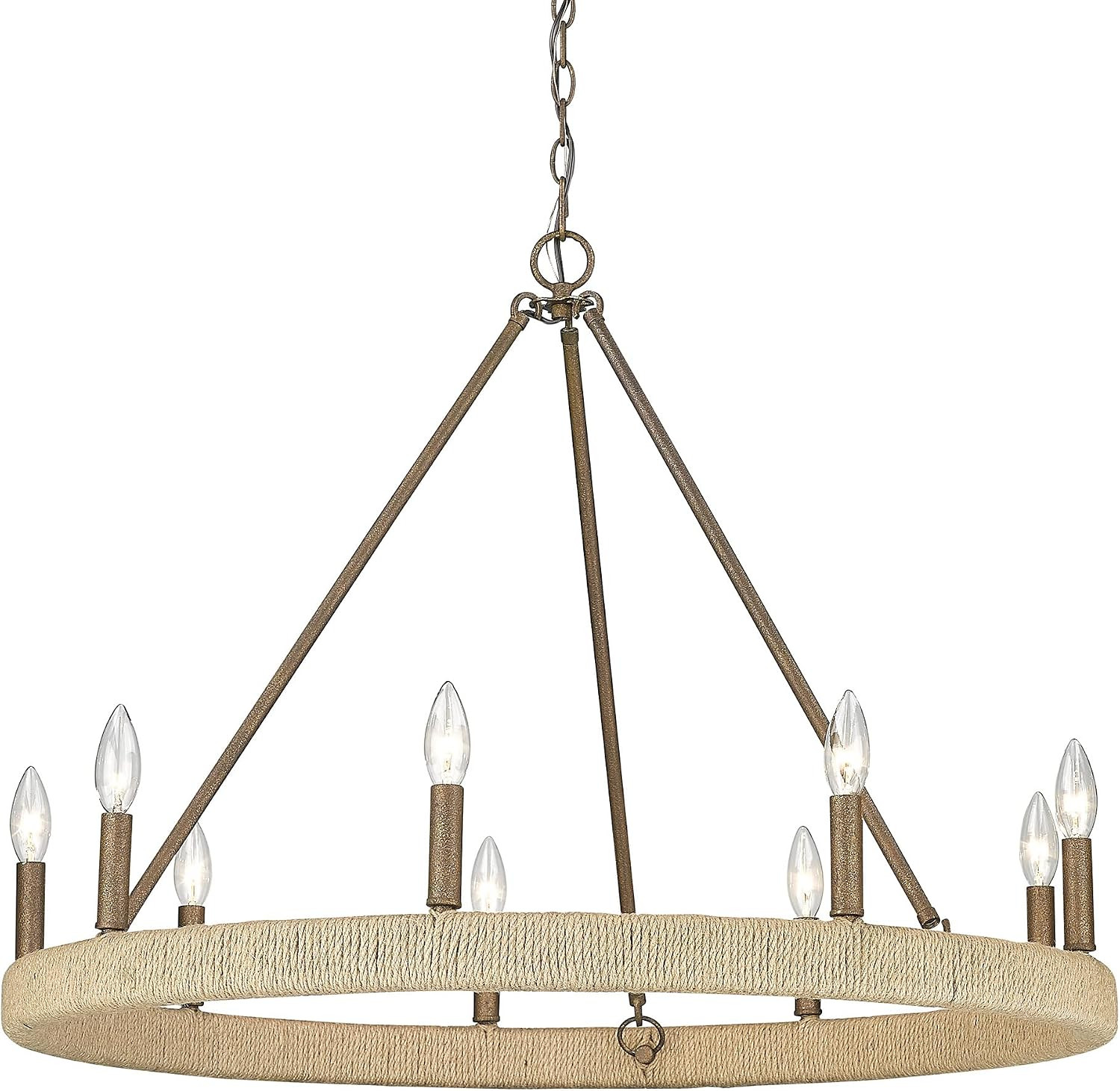 Golden Lighting 1022-9 BC Yates 9 Light Chandelier, Burnished Chestnut Finish | Amazon (US)