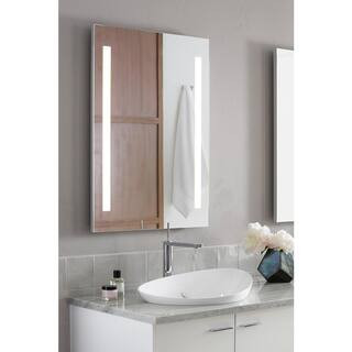 24 in. W x 33 in. H Rectangular Frameless Wall Mount LED Light Bathroom Vanity Mirror | The Home Depot