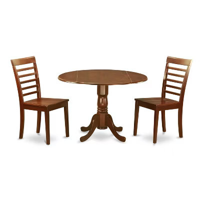 Modern Kitchen Table Set with Chairs - 5 Piece Round Dining Set, Mahogany Finish | Target