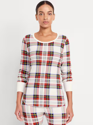 Printed Waffle Pajama Top for Women | Old Navy (US)
