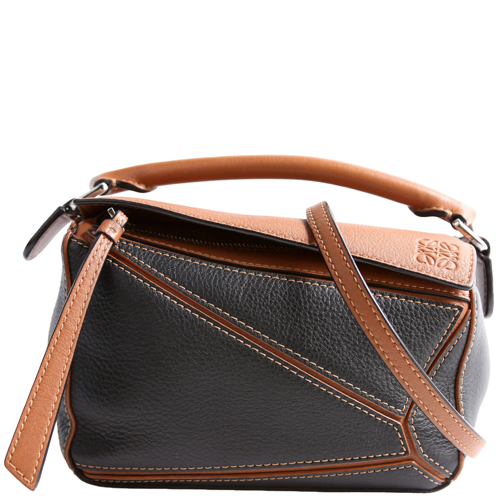 Puzzle Bag Mini Black and Brown | Keeks Designer Handbags