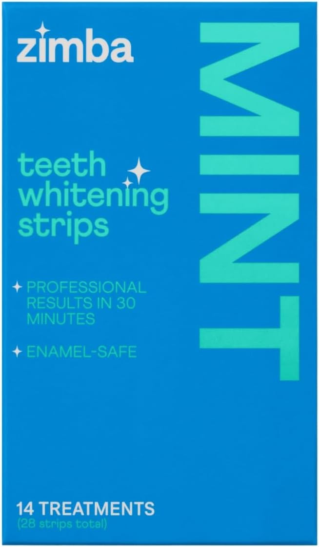 Zimba Teeth Whitening Strips Vegan Whitening Strip Enamel Safe Teeth Whitening Hydrogen Peroxide ... | Amazon (US)