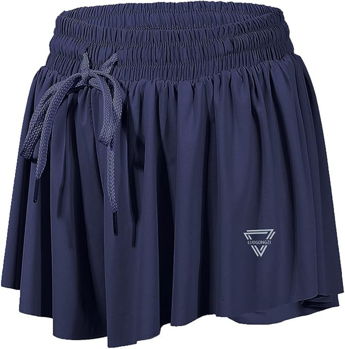 luogongzi 2 in 1 Flowy Running Shorts for Women Gym Yoga Athletic Womens Workout Biker Spandex Lo... | Amazon (US)