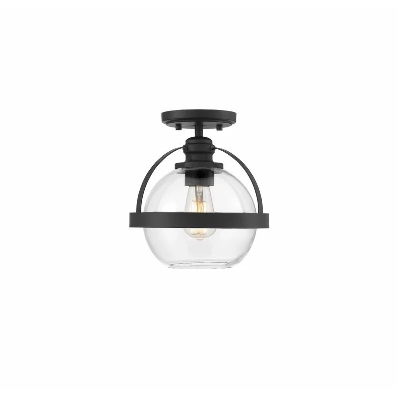 Longmeadow 1 - Light 9.38'' Simple Globe Semi Flush Mount | Wayfair North America