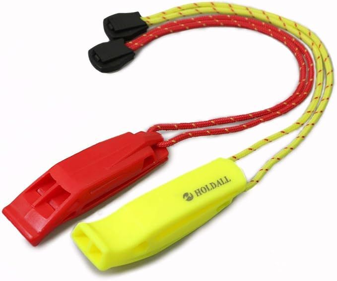 HOLDALL Emergency Safety Whistle with Lanyard, Loud Pea-Less Whistles for Boating Kayaking Life V... | Amazon (US)
