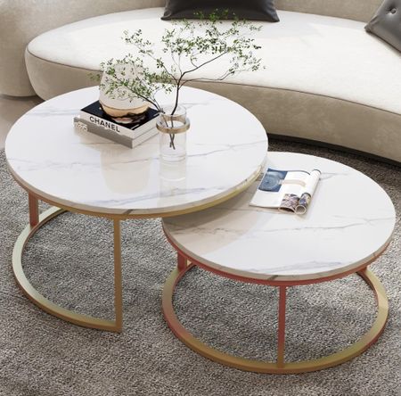 Modern Round Coffee Table Nesting Tables - Set of 2 

#LTKHome #LTKStyleTip