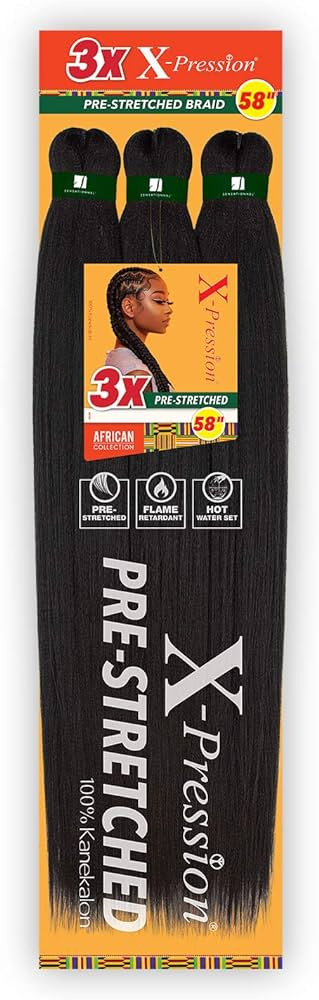 Sensationnel Braids XPRESSION 3X Pre-Stretched Braid 58" (5-pack, 30) | Amazon (US)