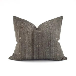 Indian silk pillow, Various sizes muted mixture of brown/green/grey Indian silk embroidered pillo... | Etsy (US)