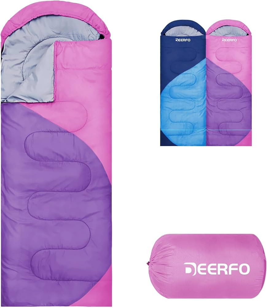 Sleeping Bags for Adults Kids - Camping Sleeping Bag for Girls Boys - Cold Weather Warm Sleeping ... | Amazon (US)