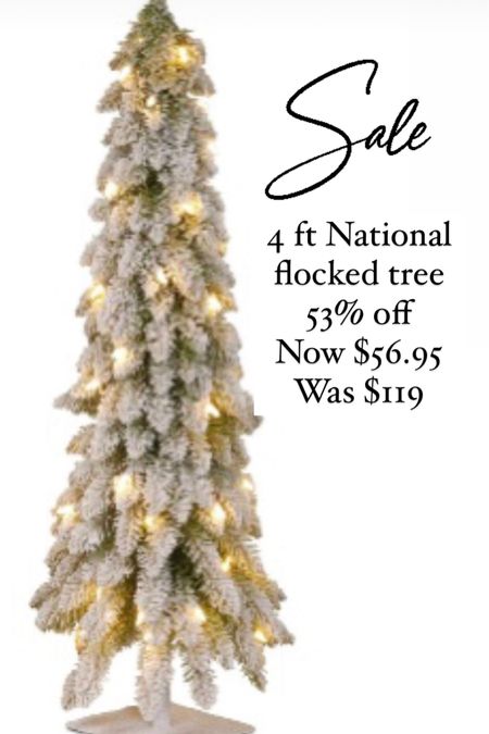 4 ft National
flocked tree
53% off
Now $56.95 
Was $119

Amazon deal

#LTKHolidaySale #LTKsalealert #LTKHoliday